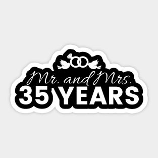 35th Wedding Anniversary Couples Gift Sticker